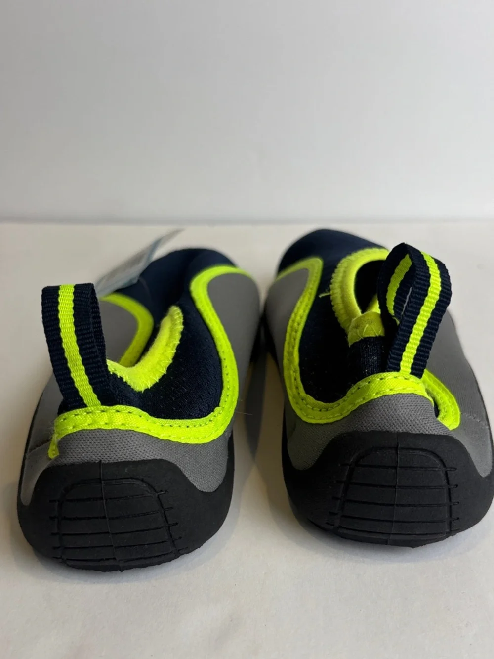 Sun Ray Boys Blue Gray Neon Yellow Water Shoes NWT  size 13